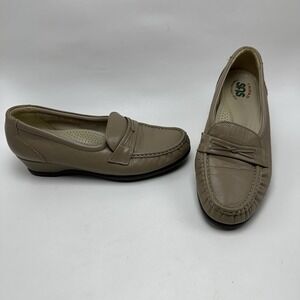 SAS Women's Easier Bone Leather Slip On Loafers Comfort Shoes USA Size‎ 6.5 M
